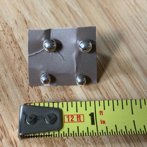 2 Pairs of Matching Silver Ball Stud Earrings - Picture 5 of 6